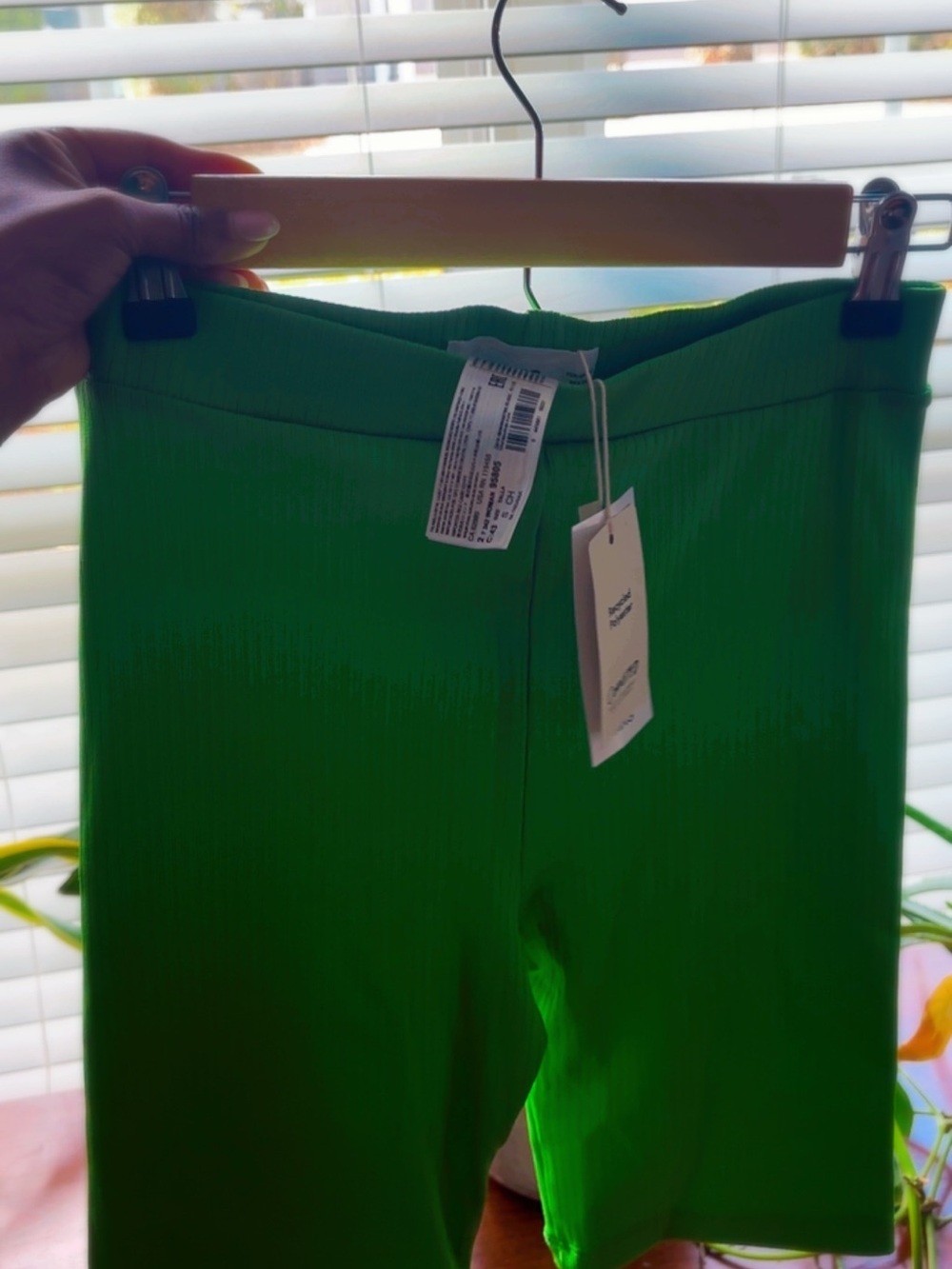 Mango Girls' Bright Green Ribbed Bike Shorts